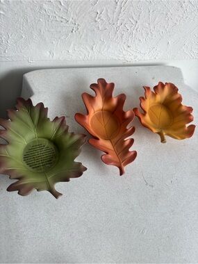 PartyLite Whispering Leaves Tealight Trio Candle Fall Autumn P8535U Retired